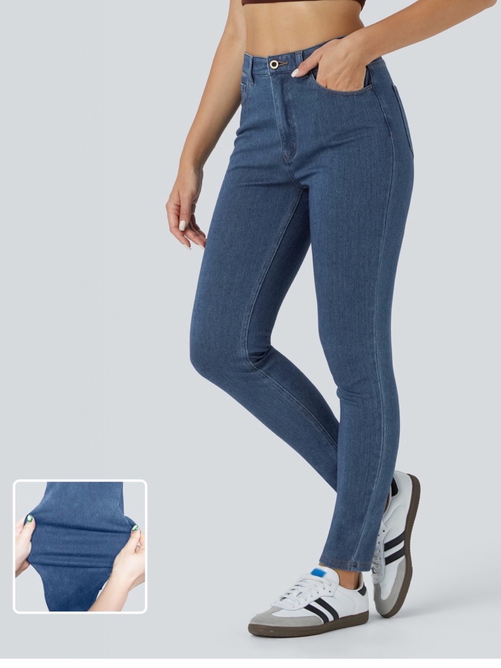 HALARA Dark Blue High-Rise Denim Size Small